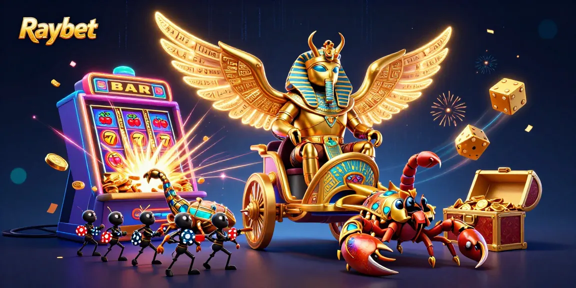 Experience the thrill of Raybet through an energetic 3D gaming adventure scene.
