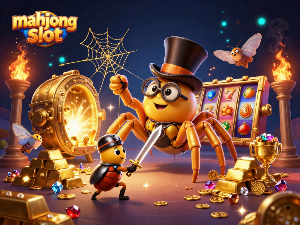 Engage in thrilling gameplay with the mahjong slot featuring dynamic characters amidst a dazzling casino backdrop.