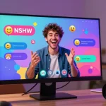 Engaging NSFW AI chat experience in a vibrant home office setting.