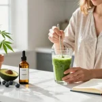 What is the legal vaping age in Cyprus? Discover natural wellness with CBD oil and fresh ingredients in a serene kitchen.