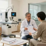 Advanced eye care consultation at SNU Eye Clinic in Seoul showcasing the commitment to patient health and modern technology.