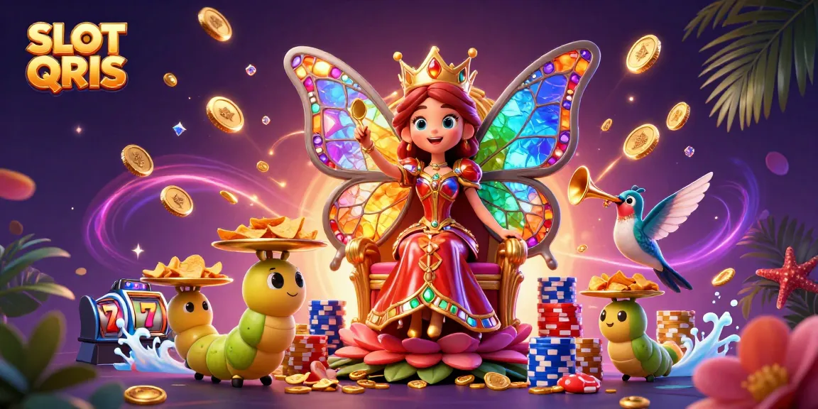 Experience thrilling wins at SLOT QRIS with our vibrant 3D digital illustration showcasing colorful characters and dynamic gaming elements.