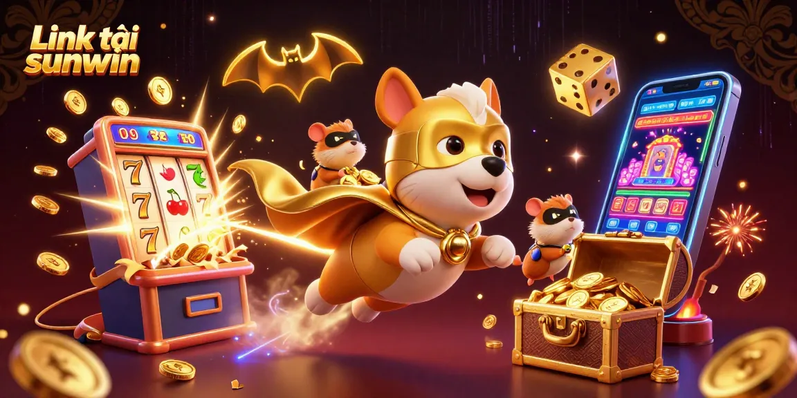Experience thrilling casino fun with Link tải sunwin through our vibrant illustration of game excitement.