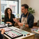Vibrant gemstone marketplace showcasing diverse jewelers at https://www.mygemspot.com, highlighting quality gems in an inviting atmosphere.