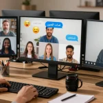 Dynamic chat interface representing شات الخليج bringing users together for engaging conversations and connections.